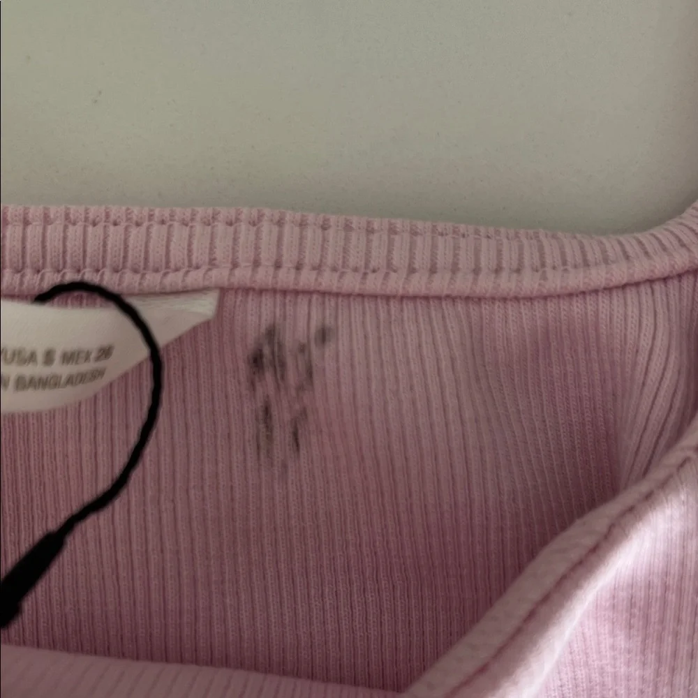 Zara Pale Pink Square-Neck Ribbed Tank - Picture 8 of 11